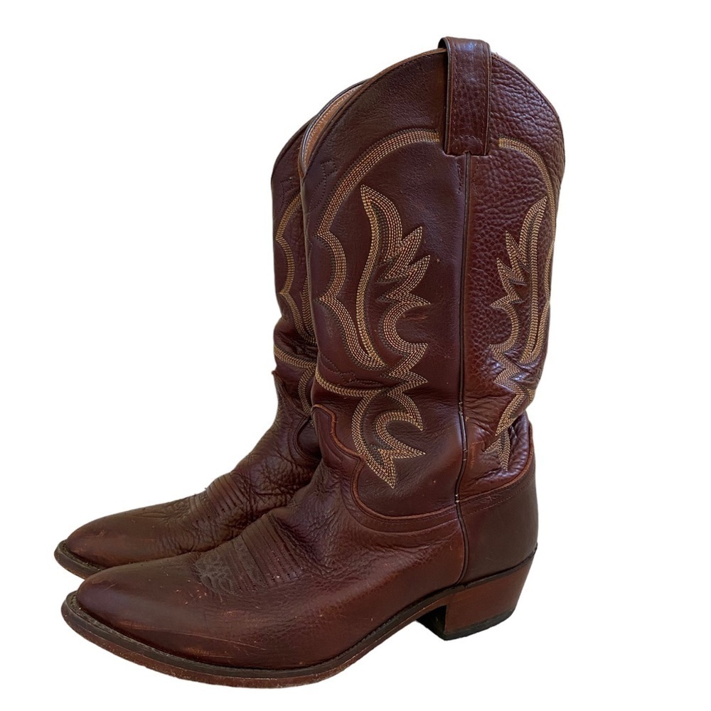 Justin Menβs Western Boot Chocolate Brown Leather Mallorca 1472 Size 10 EE